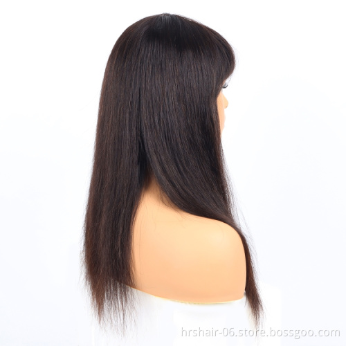 Li&Queen Hot Products Full Machine Straight Wigs Straight Human Hair Wigs With Bangs Brazilian Remy Hair Wigs